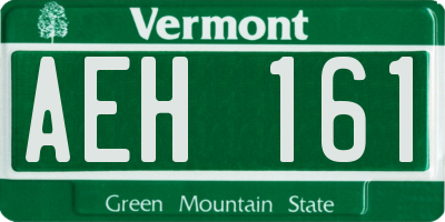 VT license plate AEH161