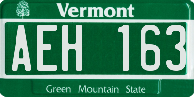 VT license plate AEH163