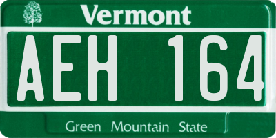 VT license plate AEH164