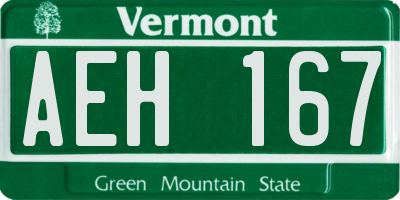 VT license plate AEH167