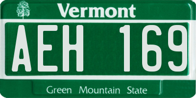 VT license plate AEH169
