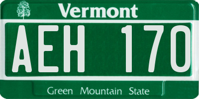 VT license plate AEH170