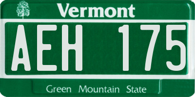 VT license plate AEH175