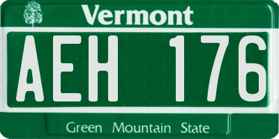 VT license plate AEH176