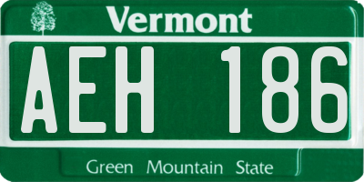 VT license plate AEH186