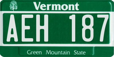 VT license plate AEH187
