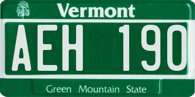 VT license plate AEH190