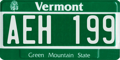 VT license plate AEH199
