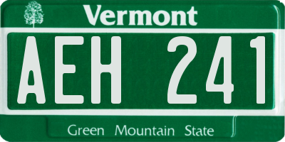 VT license plate AEH241