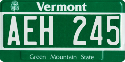 VT license plate AEH245