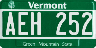 VT license plate AEH252