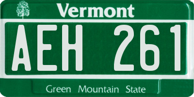 VT license plate AEH261