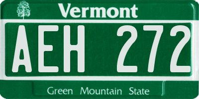 VT license plate AEH272