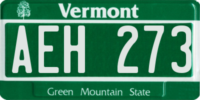 VT license plate AEH273