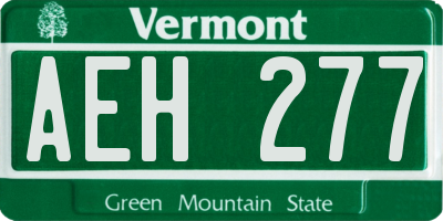 VT license plate AEH277