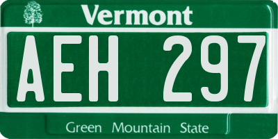 VT license plate AEH297