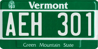 VT license plate AEH301