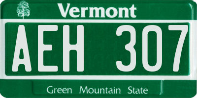 VT license plate AEH307