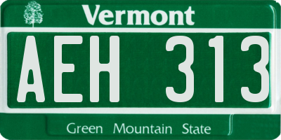 VT license plate AEH313