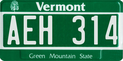 VT license plate AEH314