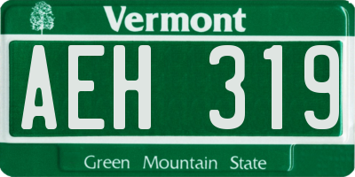 VT license plate AEH319