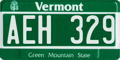 VT license plate AEH329