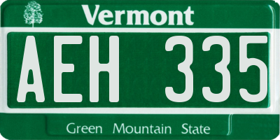 VT license plate AEH335