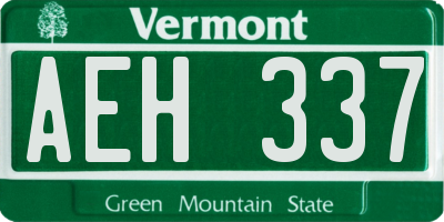 VT license plate AEH337