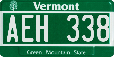 VT license plate AEH338