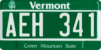 VT license plate AEH341