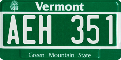 VT license plate AEH351