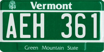 VT license plate AEH361