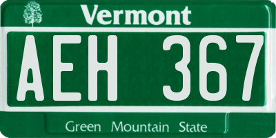VT license plate AEH367