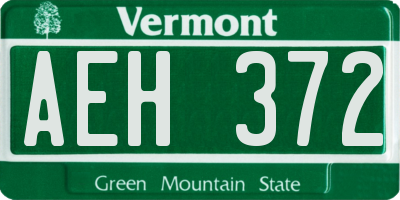 VT license plate AEH372