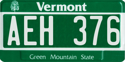 VT license plate AEH376
