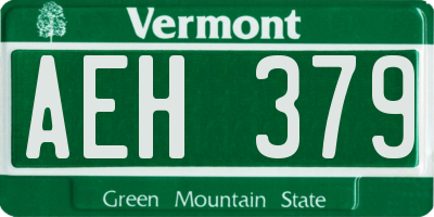 VT license plate AEH379