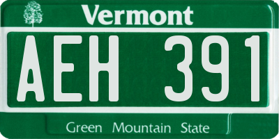 VT license plate AEH391
