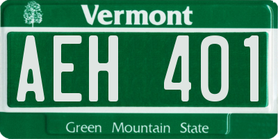 VT license plate AEH401