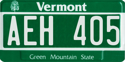 VT license plate AEH405