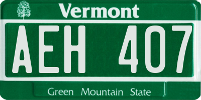 VT license plate AEH407