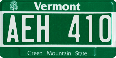 VT license plate AEH410