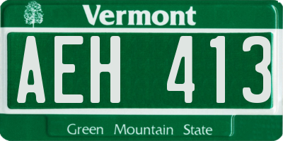 VT license plate AEH413