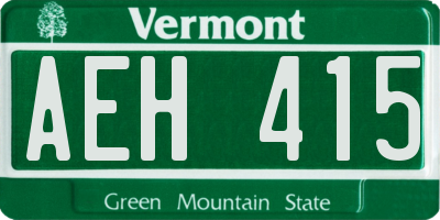 VT license plate AEH415