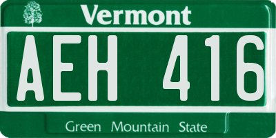 VT license plate AEH416