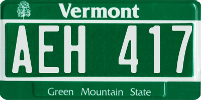 VT license plate AEH417