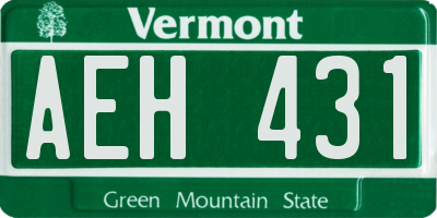 VT license plate AEH431