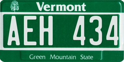 VT license plate AEH434