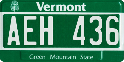VT license plate AEH436