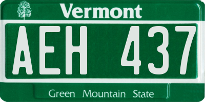 VT license plate AEH437