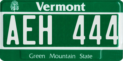 VT license plate AEH444